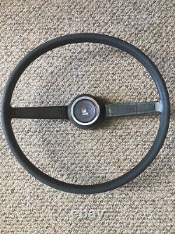 1970s Jeep Commando AMC Two Spoke Steering Wheel OEM Black WithHorn Button RARE