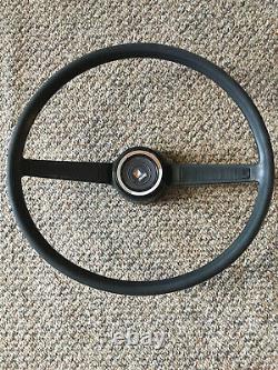 1970s Jeep Commando AMC Two Spoke Steering Wheel OEM Black WithHorn Button RARE