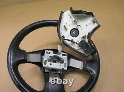 1990-1996 NISSAN Z32 300ZX 3-SPOKE LEATHER STEERING WHEEL With HORN COVER BLACK