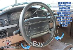 1992 1993 1994 1995 1996 Ford Bronco -Leather Wrap Steering Wheel Cover, Black