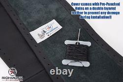 1992-1997 Ford F-250 F-350 Crew-Cab X-Cab -Leather Steering Wheel Cover Black