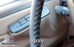 1992-1997 Ford F-250 F-350 Crew-Cab X-Cab -Leather Steering Wheel Cover Black