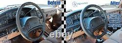 1992-1997 Ford F-250 F-350 Crew-Cab X-Cab -Leather Steering Wheel Cover Black