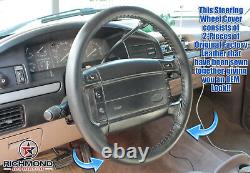 1993 1994 1995 Ford Bronco Eddie Bauer XLT Black Leather Steering Wheel Cover