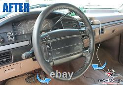 1993 1994 1995 Ford Bronco Eddie Bauer XLT Black Leather Steering Wheel Cover