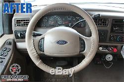 1998 1999 Ford Expedition Eddie Bauer XLT -Leather Wrap Steering Wheel Cover Tan