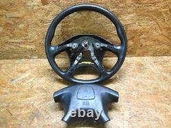 1998 2005 Jdm Mitsubishi Pajero Io H76 H66 Blk Steering Wheel W Center Cover Oem