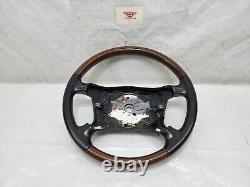 1999-2001 BMW 740il E38 Steering Wheel Black Brown Wood Trim Leather 1 095 633