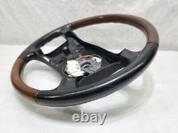 1999-2001 BMW 740il E38 Steering Wheel Black Brown Wood Trim Leather 1 095 633
