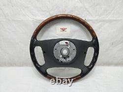 1999-2001 BMW 740il E38 Steering Wheel Black Brown Wood Trim Leather 1 095 633