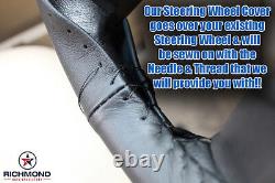 1999-2007 Ford F250 F350 F450 XL -Leather Wrap Steering Wheel Cover, Black