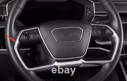 1PCS ABS Steering Wheel Frame Decoration Cover Trim For Audi A8 Quattro 18-2024