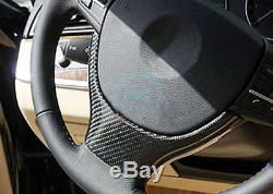 1PC Carbon Fiber Steering Wheel Cover Trim Fit For BMW 5 Series F10/F18 2011+