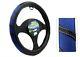 1Piece T22297 Black/Blue Steering Wheel Cover PVC Universal Fit for Auto Car SUV