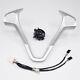 1Set Car Steering Wheel Frame Panel Cover Decorative+RH Cruise Button For Ford