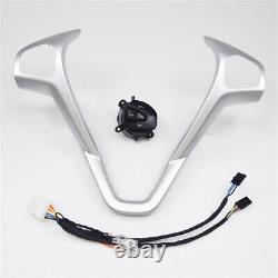 1Set Car Steering Wheel Frame Panel Cover Decorative+RH Cruise Button For Ford