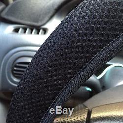 1 SUV Car Black Decorative Soft Elastic Ice Silk Removable Steering Wheel Cover