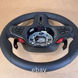 1xReal Carbon Fiber Steering Wheel Cover For BMW X3M X4M X5M X6M F95 F96 F97 F98