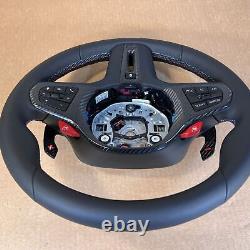 1xReal Carbon Fiber Steering Wheel Cover For BMW X3M X4M X5M X6M F95 F96 F97 F98