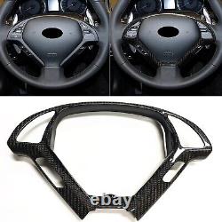 1x Steering Wheel Cover For Infiniti G37 EX37 G25 Q40 13-15 Carbon Fiber Black
