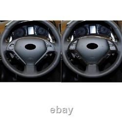 1x Steering Wheel Cover For Infiniti G37 EX37 G25 Q40 13-15 Carbon Fiber Black