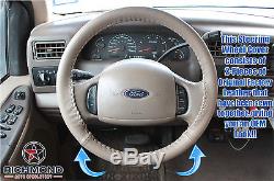 2001 2002 2003 Ford F250 F350 Lariat Quad-Cab -Leather Steering Wheel Cover Tan