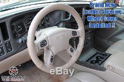 2001 2002 GMC Yukon XL 1500 Denali -Leather Wrap Steering Wheel Cover, Tan