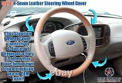 2001-2003 Ford F150 Supercab King Ranch-Leather Wrap Steering Wheel Cover 4-Seam