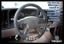 2002 2003 2004 Chevy Trailblazer LT LS LTZ -Black Leather Steering Wheel Cover