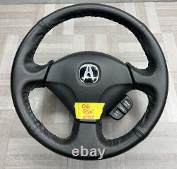 2002-2006 Acura RSX Factory BLACK Leather Steering -Wheel OEM 03 04 05 06