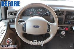 2003 2004 Ford Excursion Eddie Bauer -Leather Wrap Steering Wheel Cover, Tan