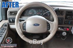 2003 2004 Ford Excursion Eddie Bauer -Leather Wrap Steering Wheel Cover, Tan