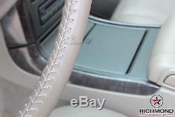 2003 2004 GMC Sierra 1500 Denali Quadrasteer -Leather Steering Wheel Cover, Tan
