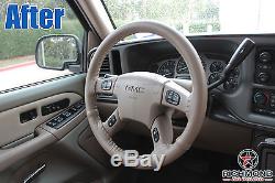2003-2006 GMC Yukon Denali XL-Tan Leather Steering Wheel Cover withNeedle & Thread