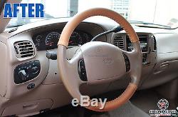 2003-2007 Ford F250 F350 KING RANCH -Leather Steering Wheel Cover 2-Piece Wrap