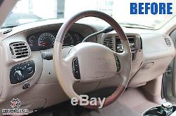2003-2007 Ford F250 F350 King Ranch -Leather Steering Wheel Cover 2-Piece