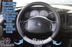 2003 Ford F-150 Harley-Davidson F150 -Black & Gray Leather Steering Wheel Cover