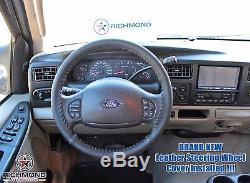 2005 2006 2007 Ford F250 F350 F450 Lariat -Leather Steering Wheel Cover Black