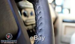 2005-2007 Dodge Dakota -Dark Gray Leather Steering Wheel Cover withNeedle & Thread