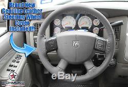 2006-2009 Dodge Ram 2500 -Dk Gray Leather Steering Wheel Cover withNeedle & Thread