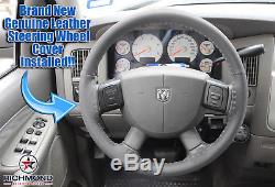2006 Dodge Ram 1500 2500 3500 SLT Laramie-Dark Gray Leather Steering Wheel Cover