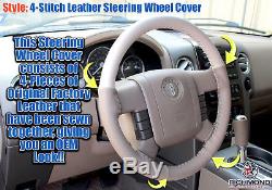 2006 Lincoln Mark LT Truck -Genuine Leather Steering Wheel Cover, 2-Tone Tan