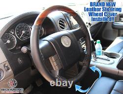 2007 2008 Lincoln Mark LT 2WD 4X4 -Genuine Leather Steering Wheel Cover, Black
