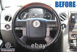 2007 2008 Lincoln Mark LT 2WD 4X4 -Genuine Leather Steering Wheel Cover, Black