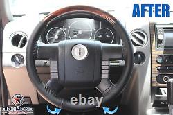2007 2008 Lincoln Mark LT 2WD 4X4 -Genuine Leather Steering Wheel Cover, Black
