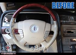 2007 2008 Lincoln Mark LT -Tan Leather Steering Wheel Cover withNeedle & Thread