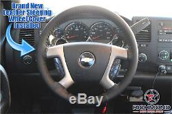 2007-2014 GMC Sierra SLT Z71 SLE Denali-Leather Wrap Steering Wheel Cover, Black