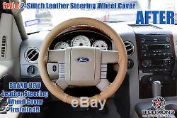 2007 Ford F-150 King Ranch F150 -Leather Steering Wheel Cover, 2-Stitch Style