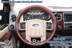 2008 2009 Ford F250 F350 King Ranch-Leather Steering Wheel Cover -3-Stitch Style