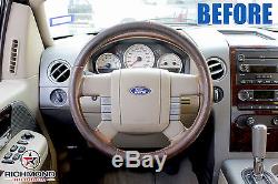 2008 Ford F-150 King Ranch F150 -Leather Steering Wheel Cover, 2-Stitch Style